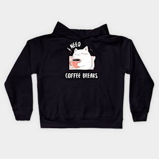 Chubby Cat Coffee Break Kids Hoodie